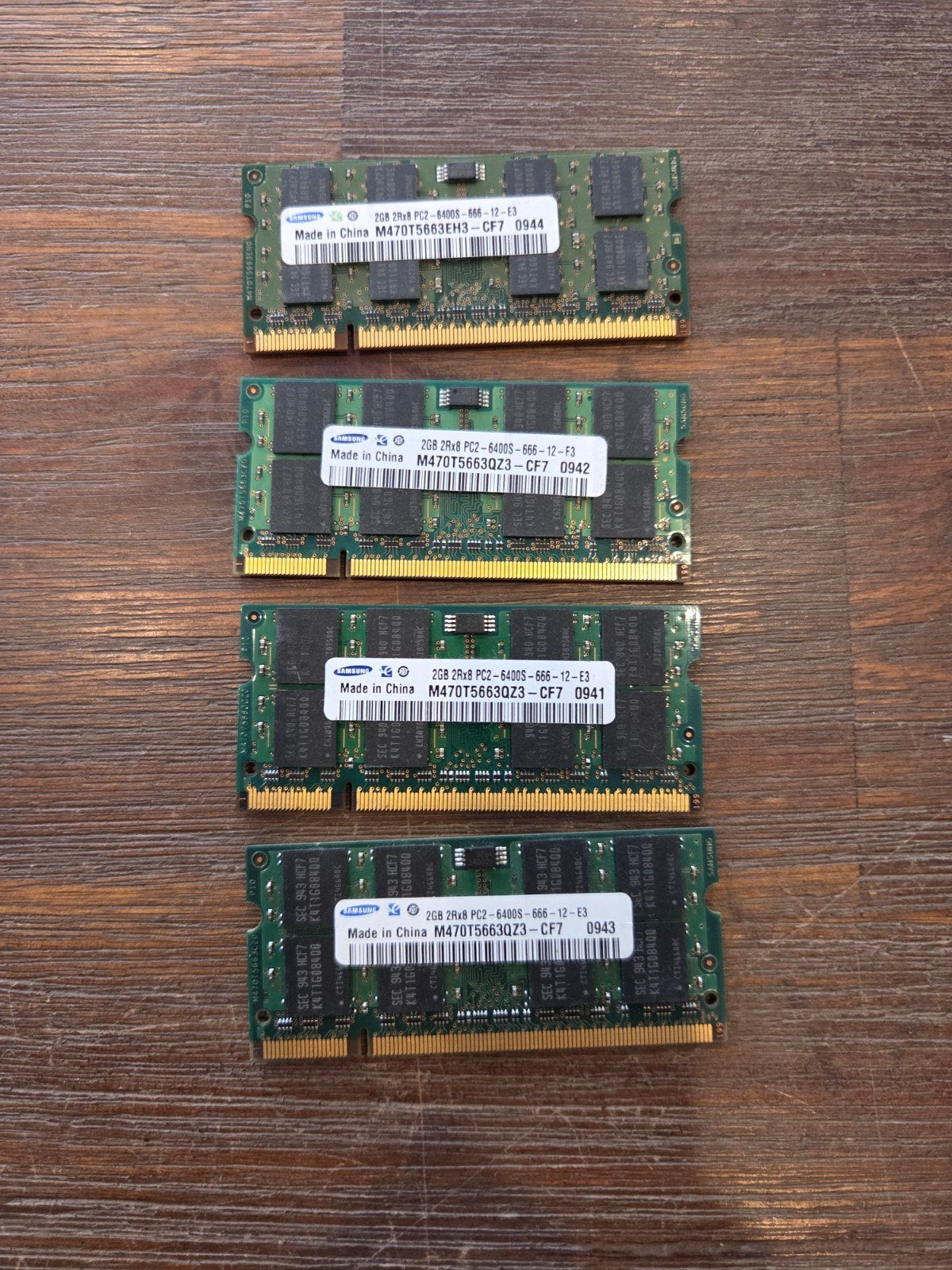4x Samsung 2GB DDR2 RAM SO-DIMM (PC2-6400S) voor Laptops – S, ., Ophalen of Verzenden, DDR2, .