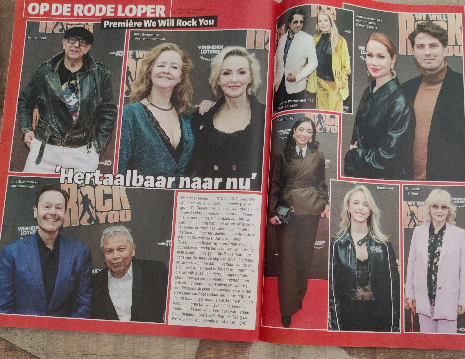 Op de rode loper -Premiere : We Will Rock Uou - met oa Emma, Ophalen of Verzenden, 1980 tot heden, Knipsel(s)