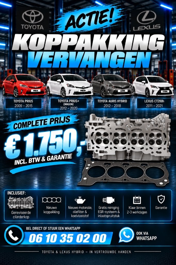 Prius / Auris / CT200h Koppakking Vervangen – €1750 Compleet, Auto diversen