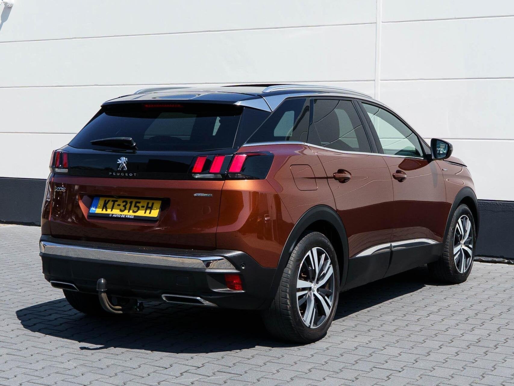 Peugeot 3008 1.6 165pk e-THP GT Line Automaat | ECC | Carpla, 4 cilinders, Bruin, Leder en Stof, Origineel Nederlands