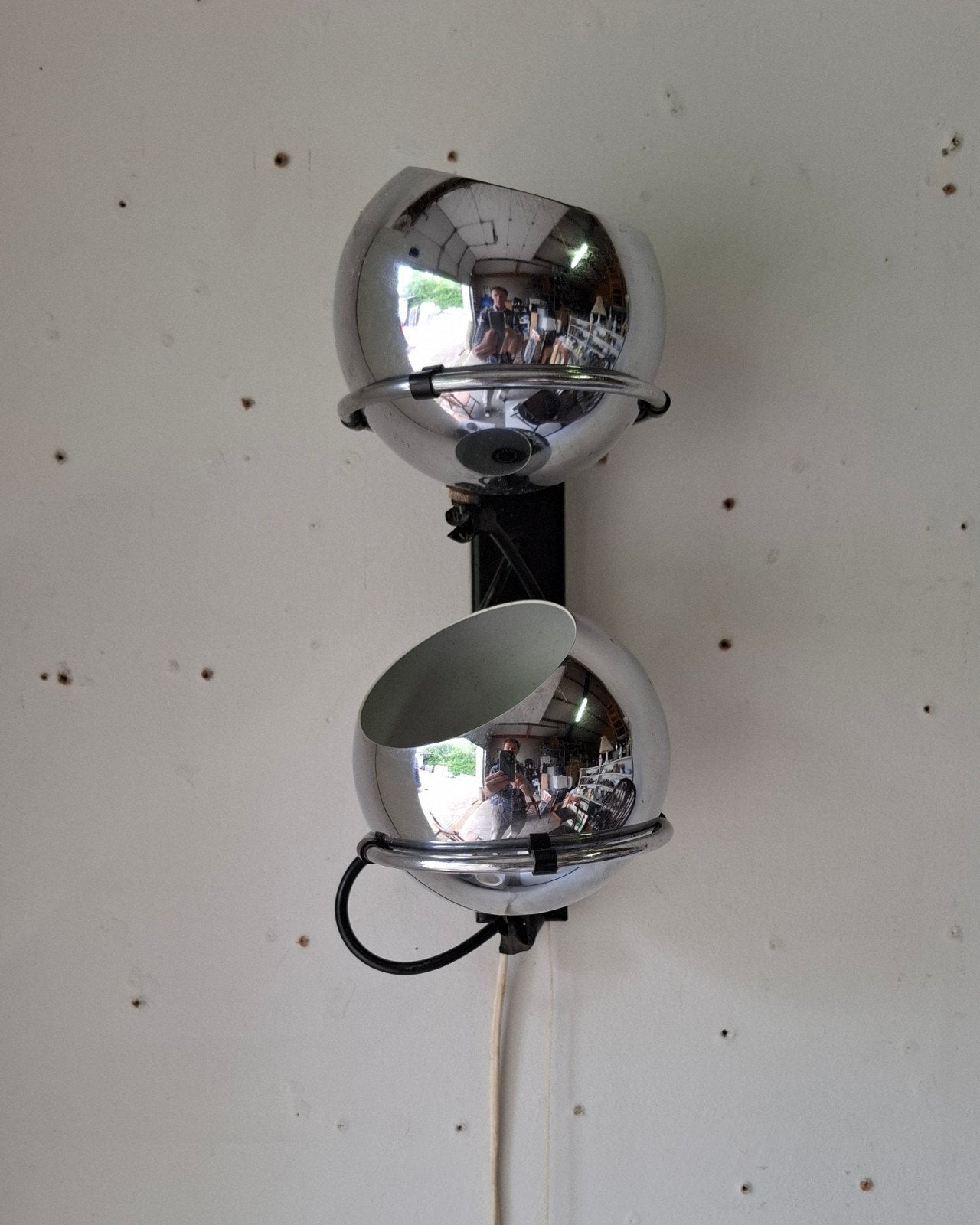 Vintage lamp eye ball Gepo retro design, Huis en Inrichting, Lampen | Wandlampen, Ophalen, Gebruikt, Metaal, Gepo