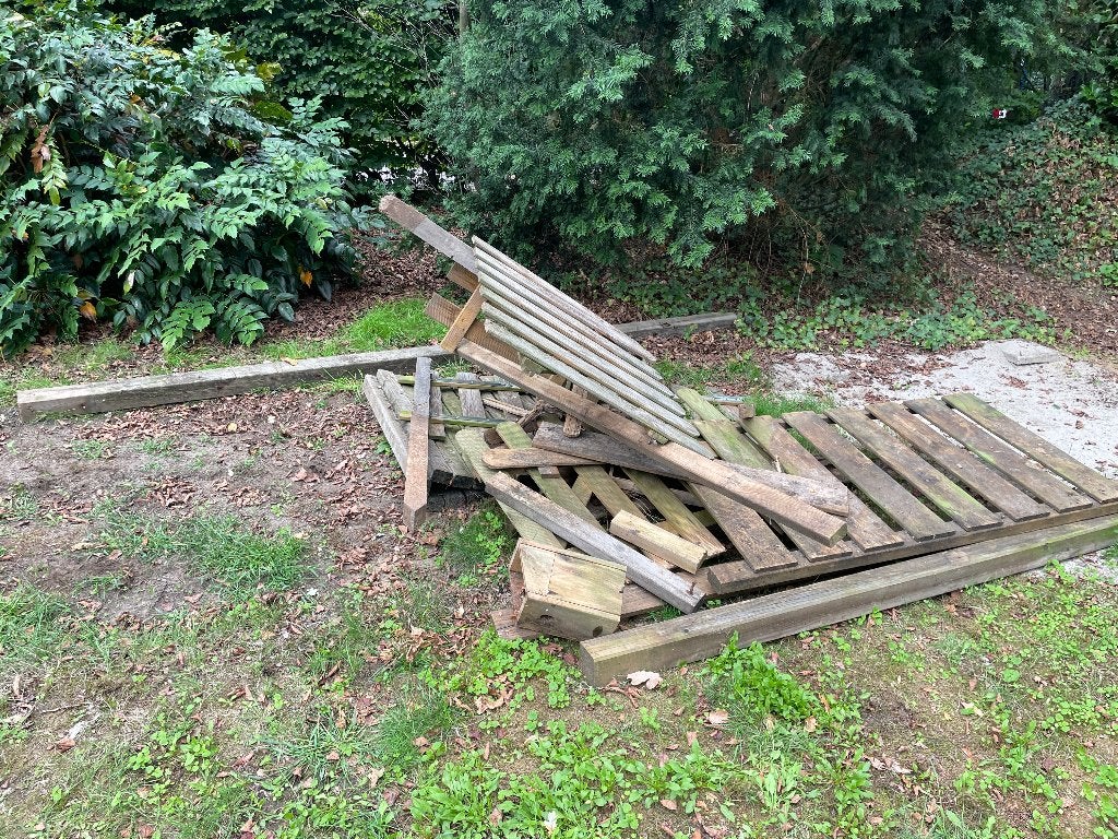 GRATIS brandhout en steigerhouten tuinbank, Ophalen, Gebruikt, Overige typen, Overige houtsoorten