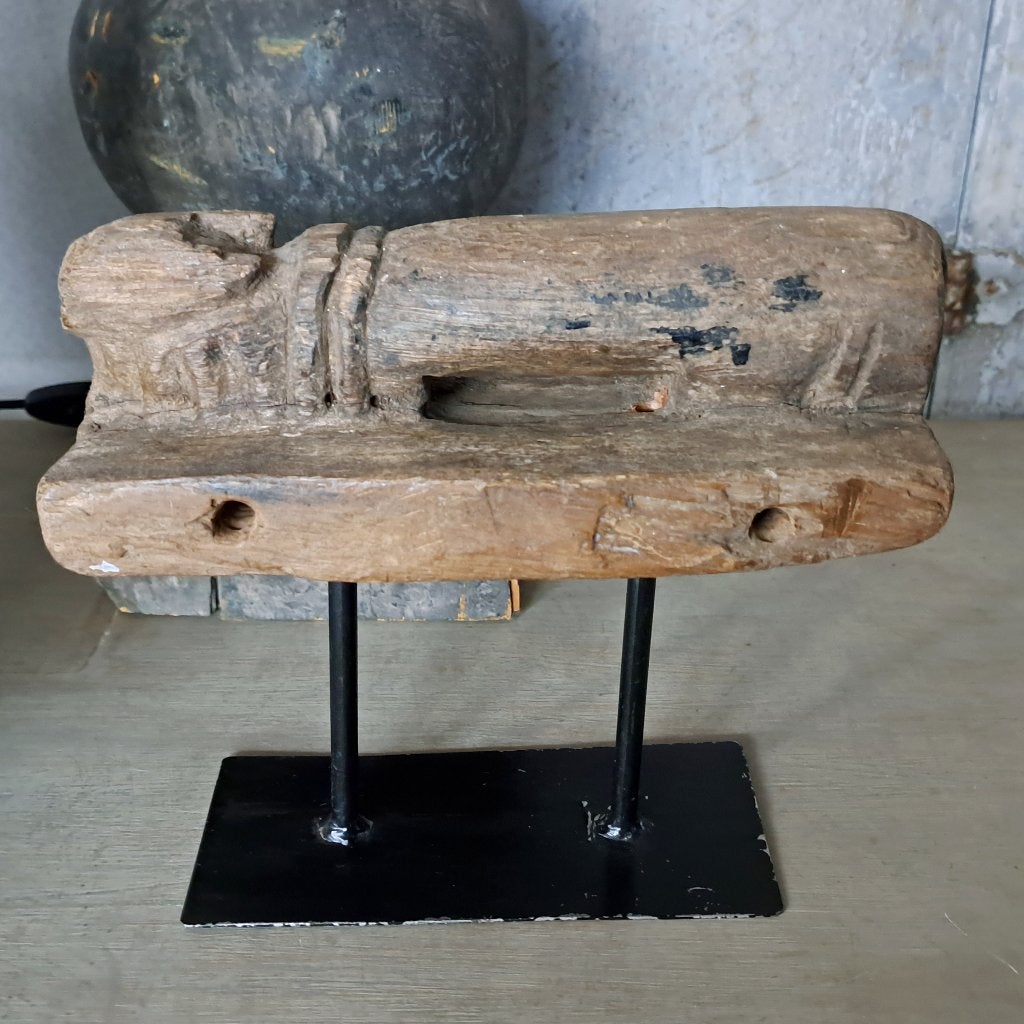 Landelijk houten dier beest op voet decoratie sober *Etage3*, ., Nieuw, Ophalen of Verzenden, .