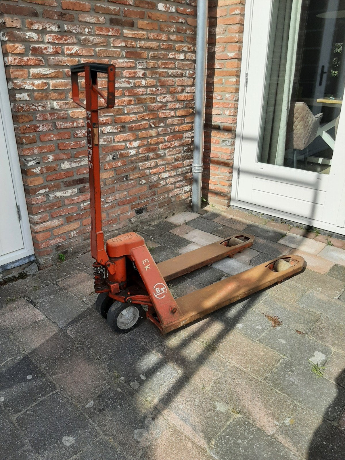Palletwagen / pompwagen te koop, Doe-het-zelf en Verbouw, Transportwagens, Minder dan 60 liter, Ophalen, Gebruikt, Overige typen