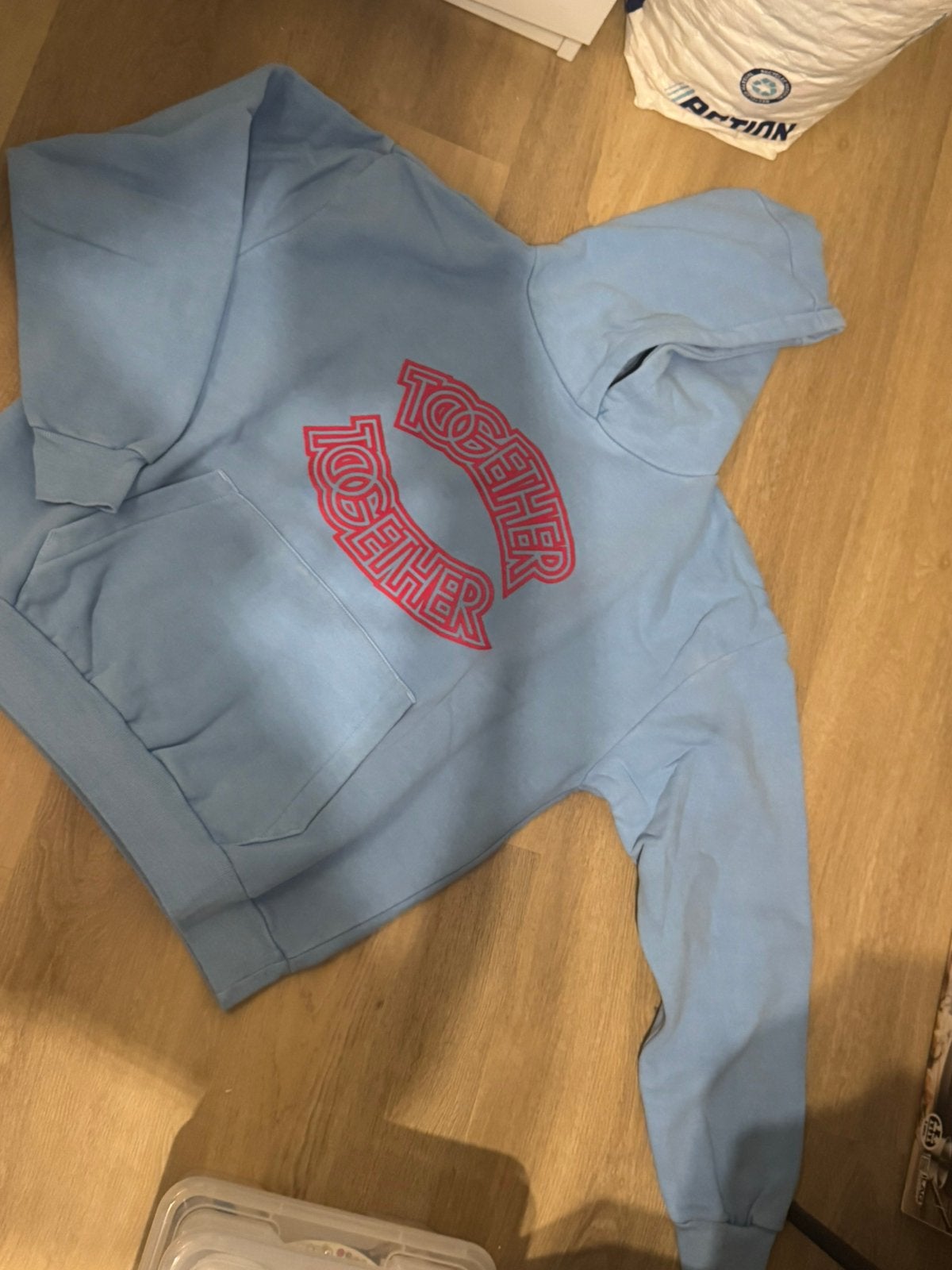 Harry Styles together together Hoodie, Ophalen of Verzenden, Zo goed als nieuw, Blauw