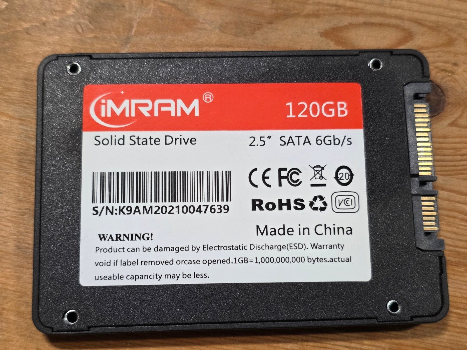 Imram 120gb laptop ssd hdd hardeschijf, Intern, Gebruikt, Ophalen of Verzenden, Laptop