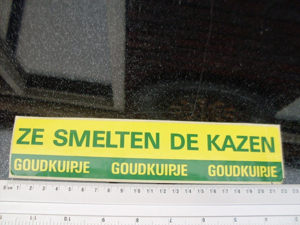 sticker ze smelten de kazen goudkuipje logo kaas smeerkaas, Verzamelen, Verzenden, Zo goed als nieuw, Merk