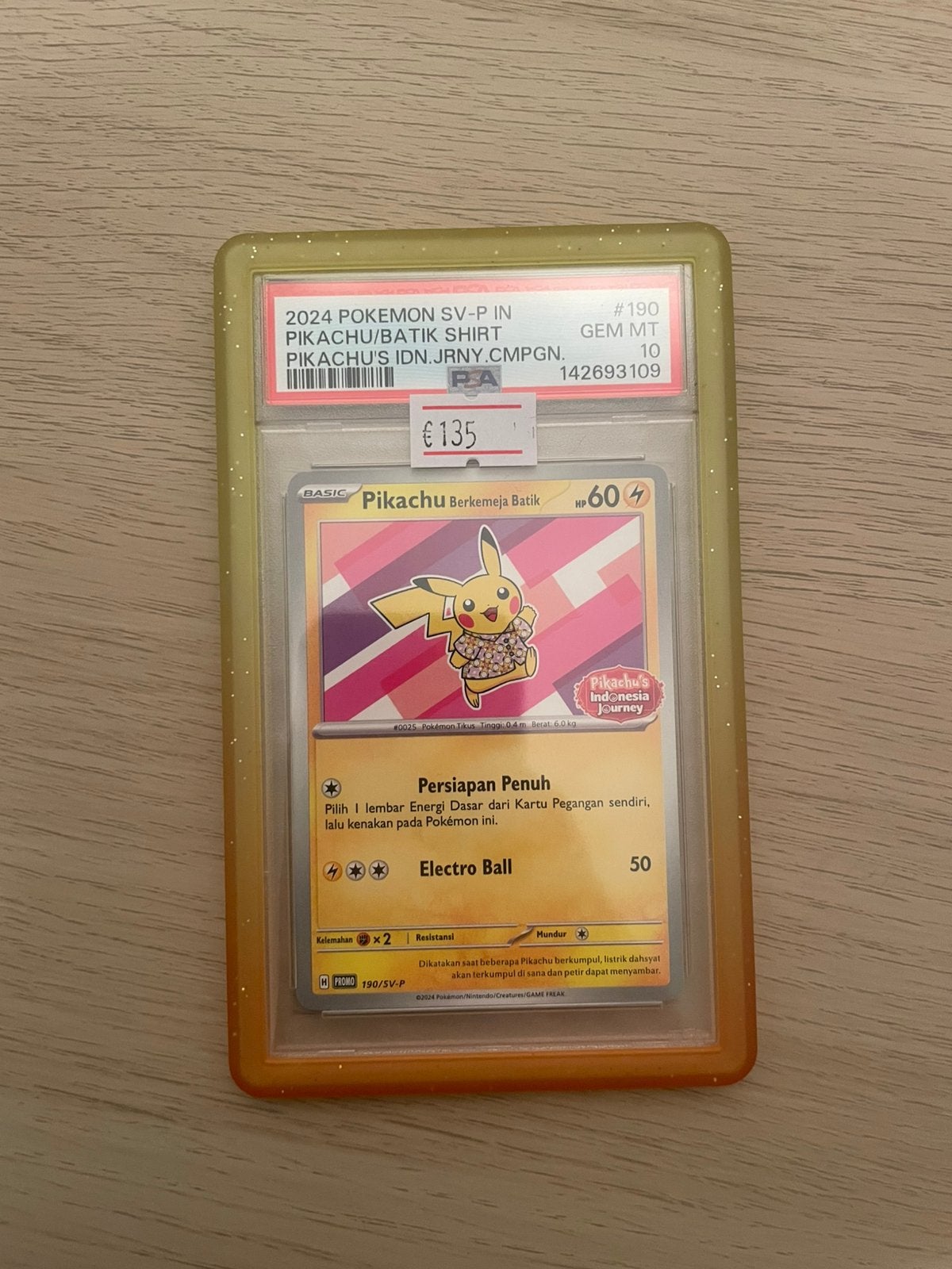 Pikachu Batik #190 PSA 10, Ophalen of Verzenden, Zo goed als nieuw