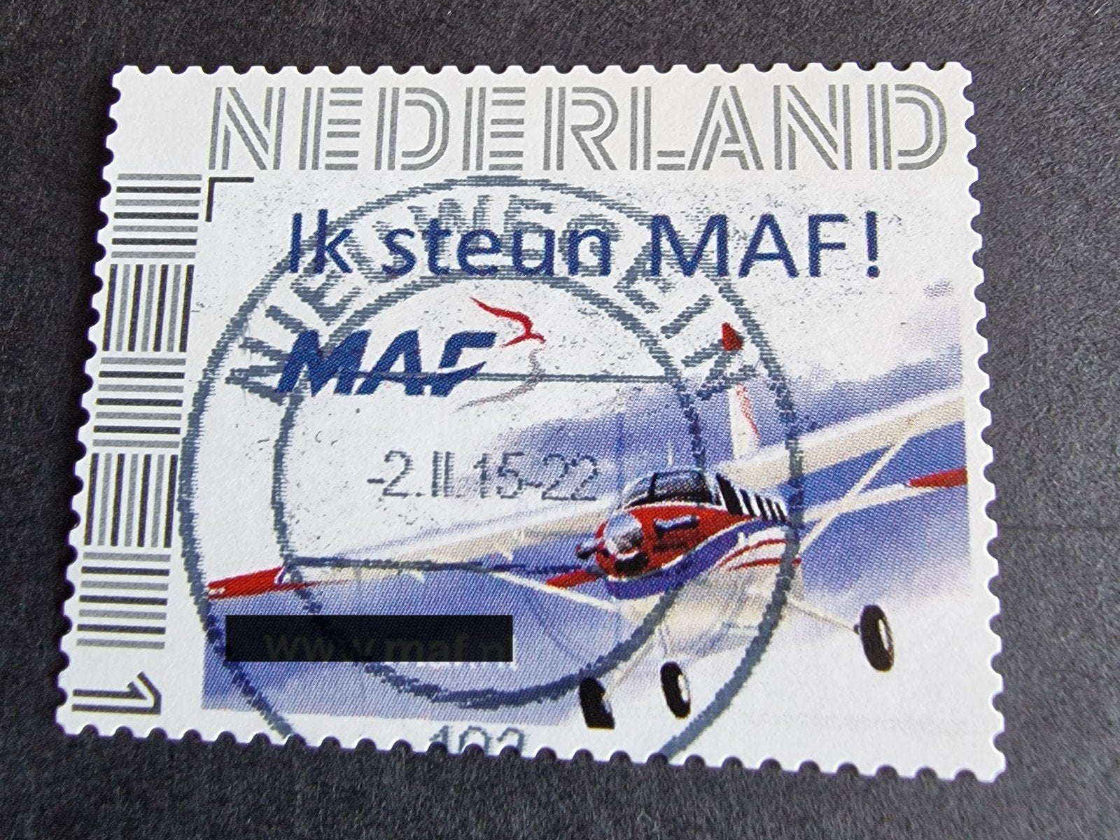 kv57 persoonlijke postzegel MAF, Postzegels en Munten, Postzegels | Nederland, Verzenden, Na 1940, Gestempeld