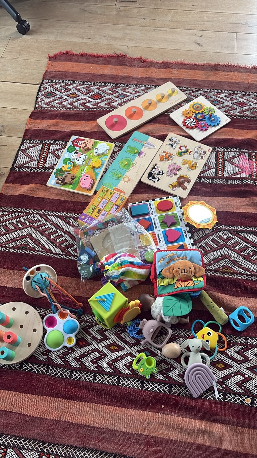 Lovevery, Djeco, etc - super nice puzzles for 1 year old, Kinderen en Baby's, Ophalen, Zo goed als nieuw, Overige typen