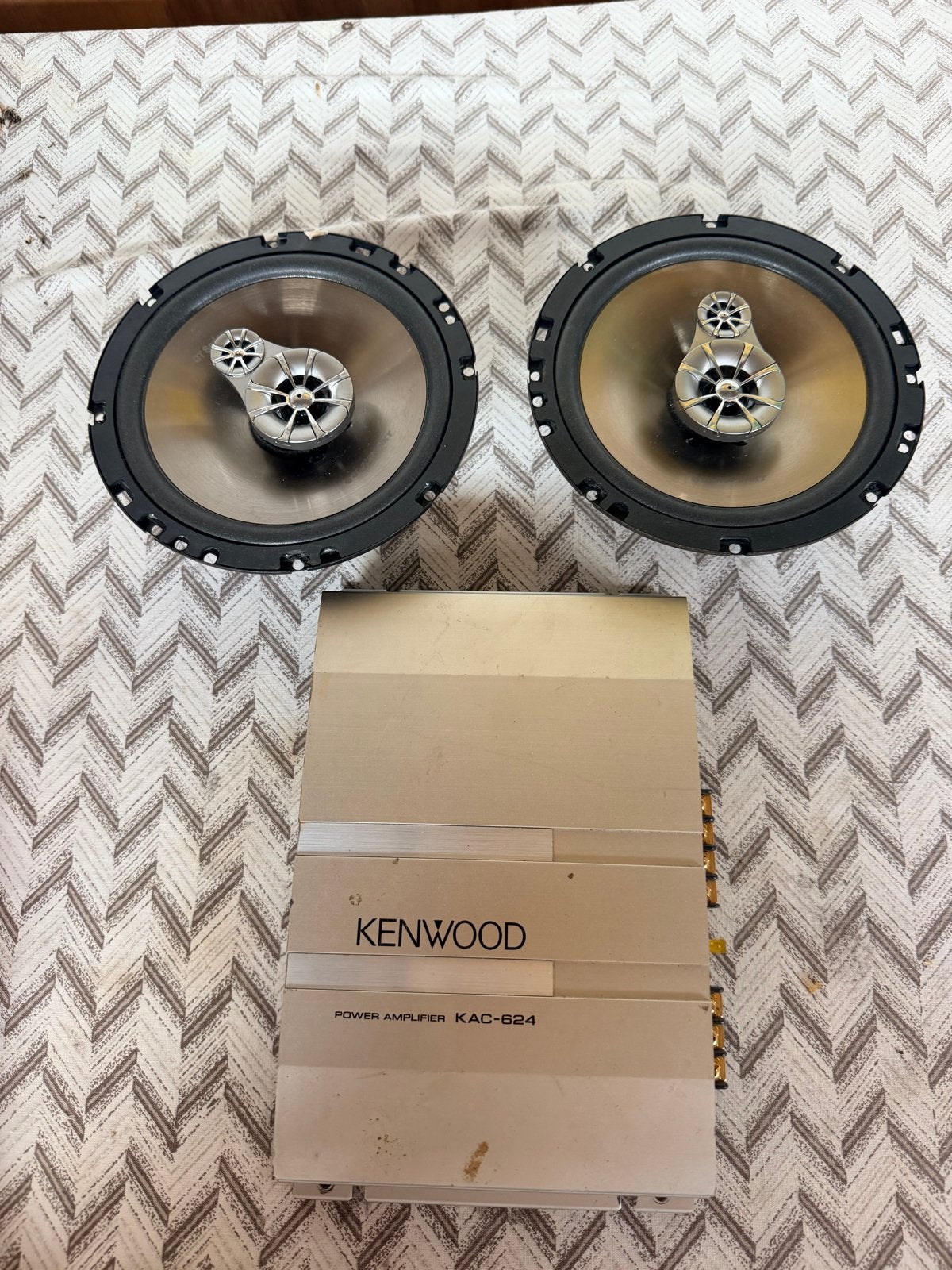 Kenwood Versterker KAC-624 met Blaupunkt GTX 173 HP Speakers, Ophalen of Verzenden, Gebruikt