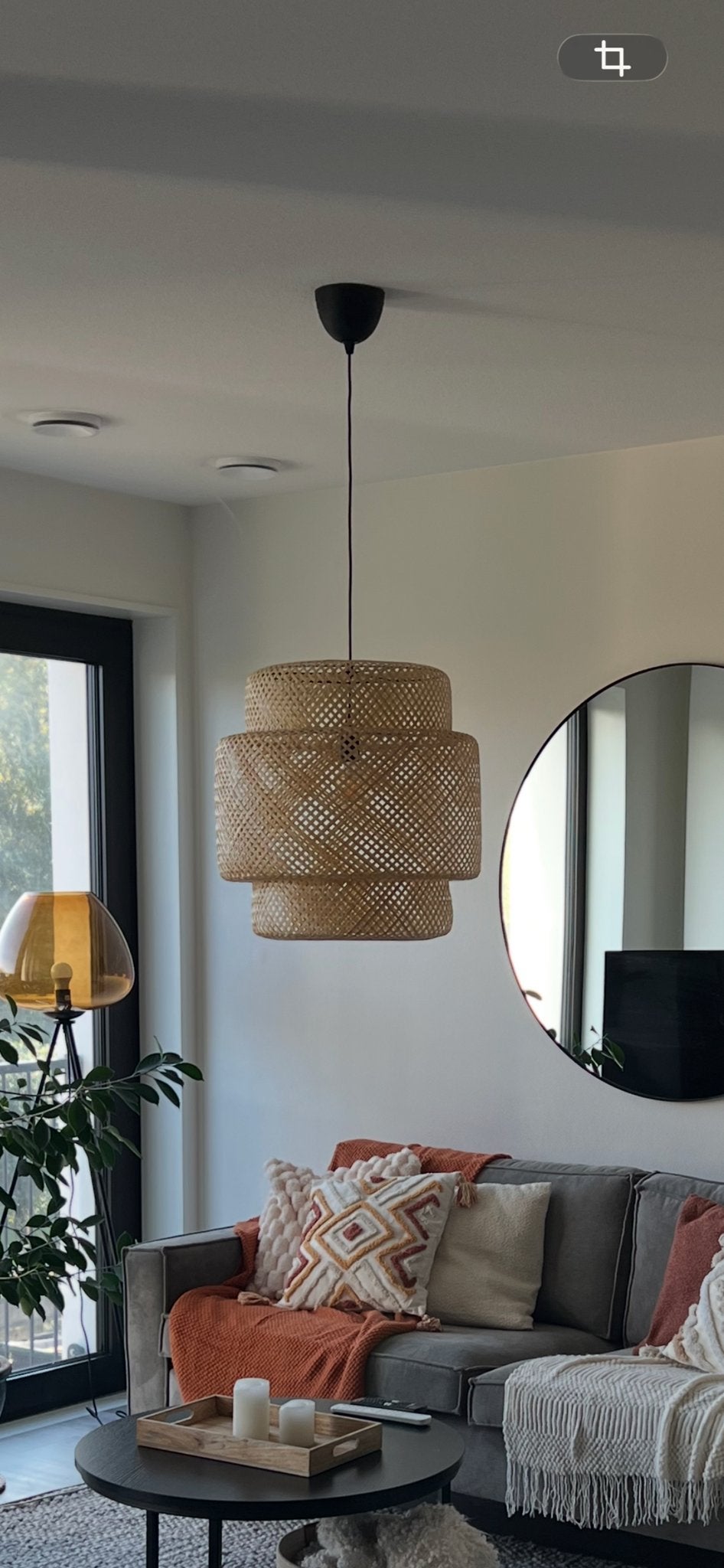 IKEA Sinnerlig hanglamp, bamboe, zo goed als nieuw, Huis en Inrichting, Ophalen, Zo goed als nieuw, Natuurlijk materiaal, E27 (groot)