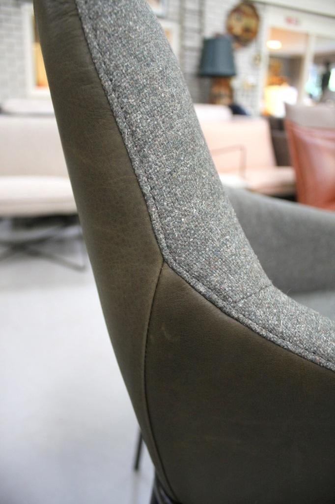6x luxe eetkamerstoel Jolly Jess Design leer stof groen, Ophalen, Overige kleuren, Leer, Zo goed als nieuw