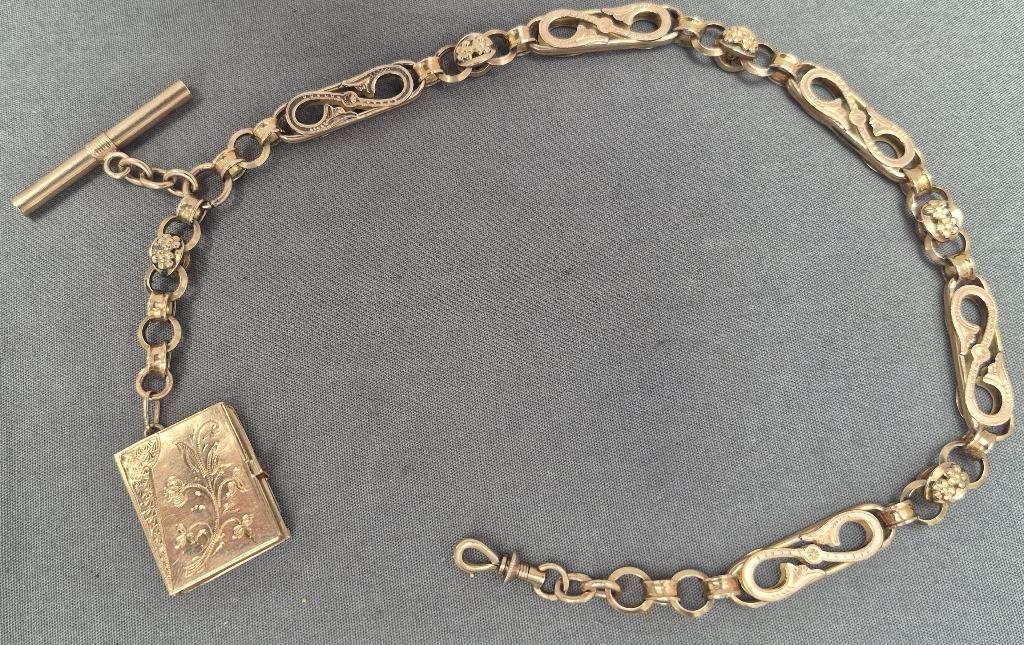 14K gouden zakhorloge ketting 19.2 gr. gemerkt en getest., Sieraden, Tassen en Uiterlijk, Antieke sieraden, Ophalen of Verzenden