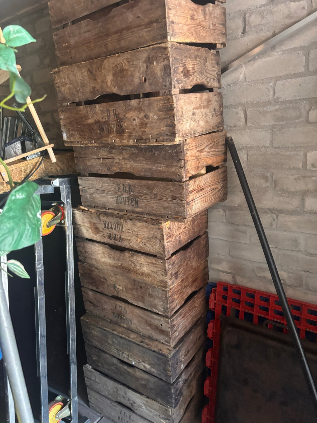 11 Houten Veilingkratten - Robuust en Decoratief, Huis en Inrichting, Woonaccessoires | Kisten, Ophalen, Minder dan 50 cm, Gebruikt