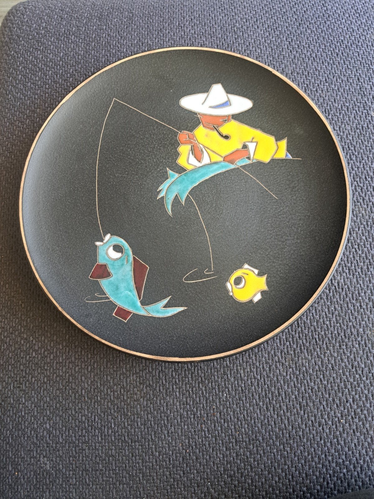 Ruscha west germany wandbord "fisher", Ophalen of Verzenden