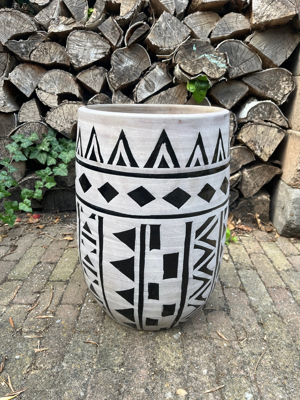 Decoratieve vaas met etnisch patroon - 24x38 cm, Ophalen