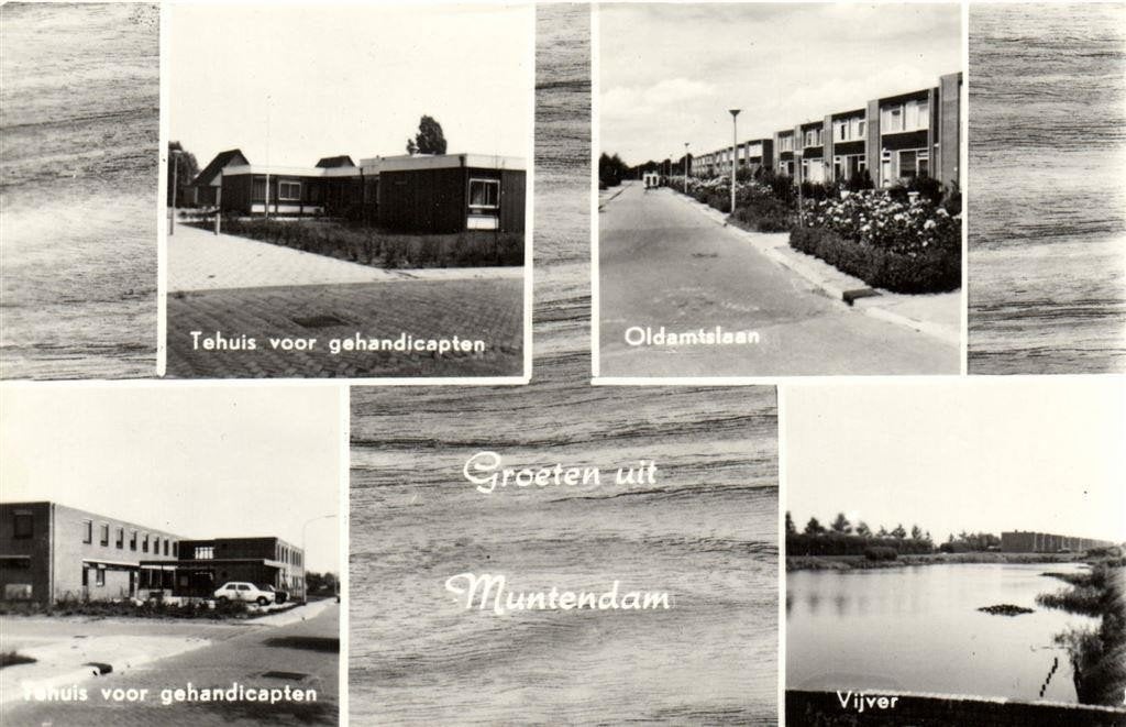 Groeten uit Muntendam - 4 afb dorp - ongelopen, Verzamelen, Ophalen of Verzenden, 1960 tot 1980, Ongelopen, Groningen