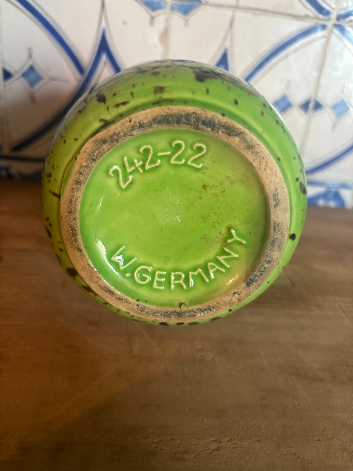 West Germany vaas 242-22, groen/bruin/geel, Ophalen of Verzenden