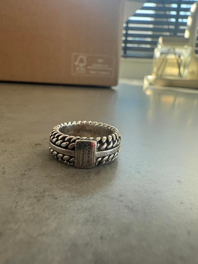 Zilveren Buddha to Buddha ring, Ophalen, 18 tot 19, Zo goed als nieuw, Dame of Heer
