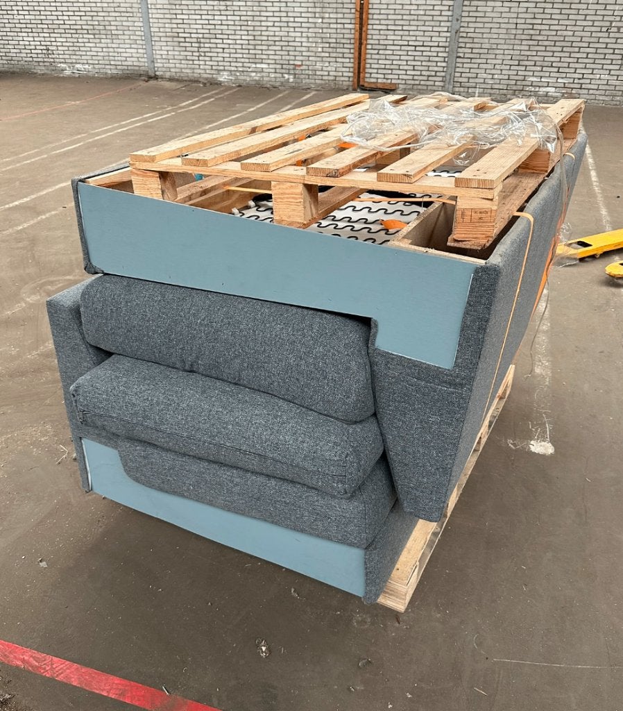 VIMLE 2-zitselement, grijs/zwart, Ophalen, Gebruikt, 125 cm of meer, 125 cm of meer