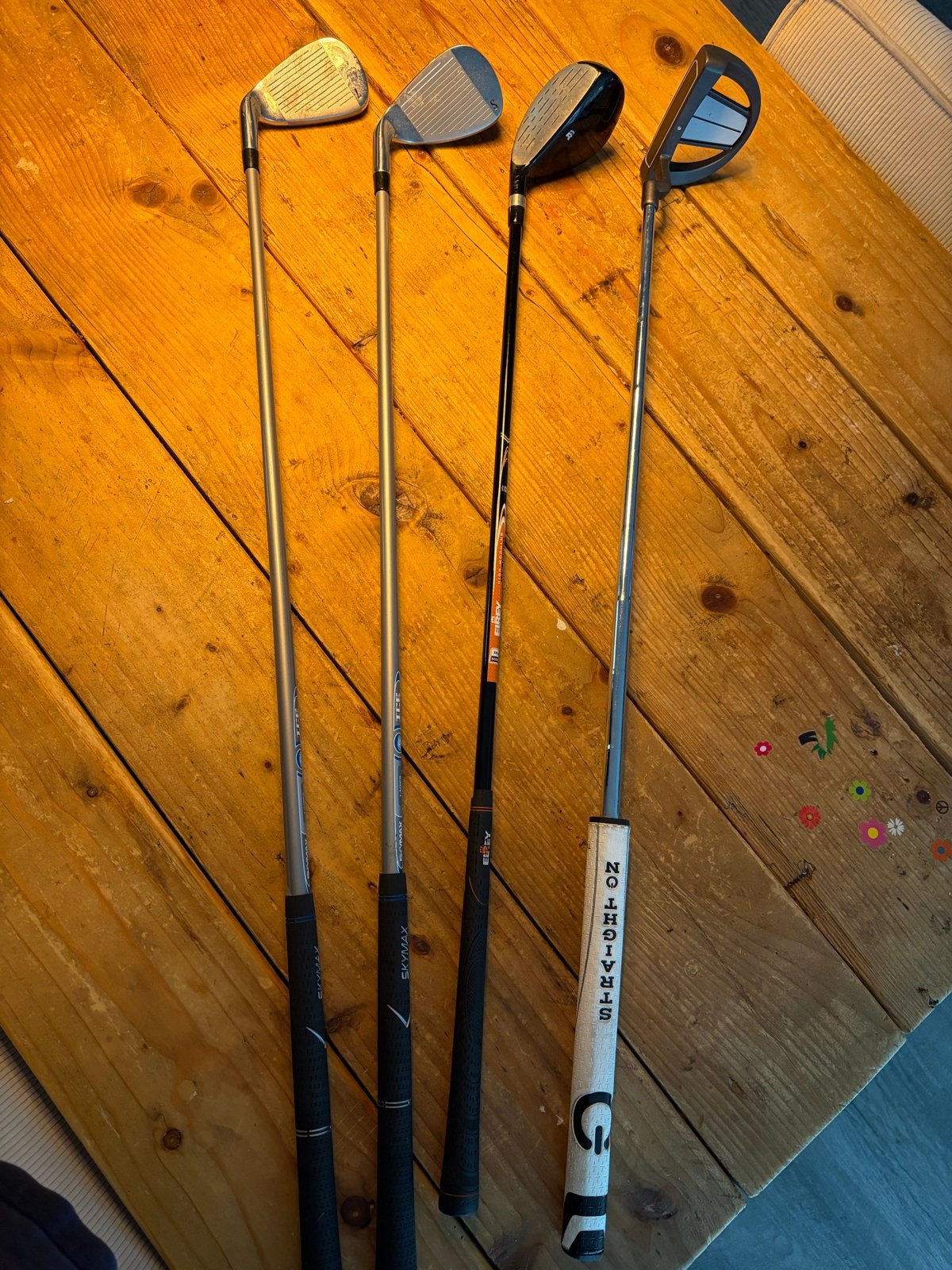 Kinder golfclubset: Skymax putter, 2 ijzers en hout 4, Sport en Fitness, Ophalen of Verzenden, Gebruikt, Set, Overige merken