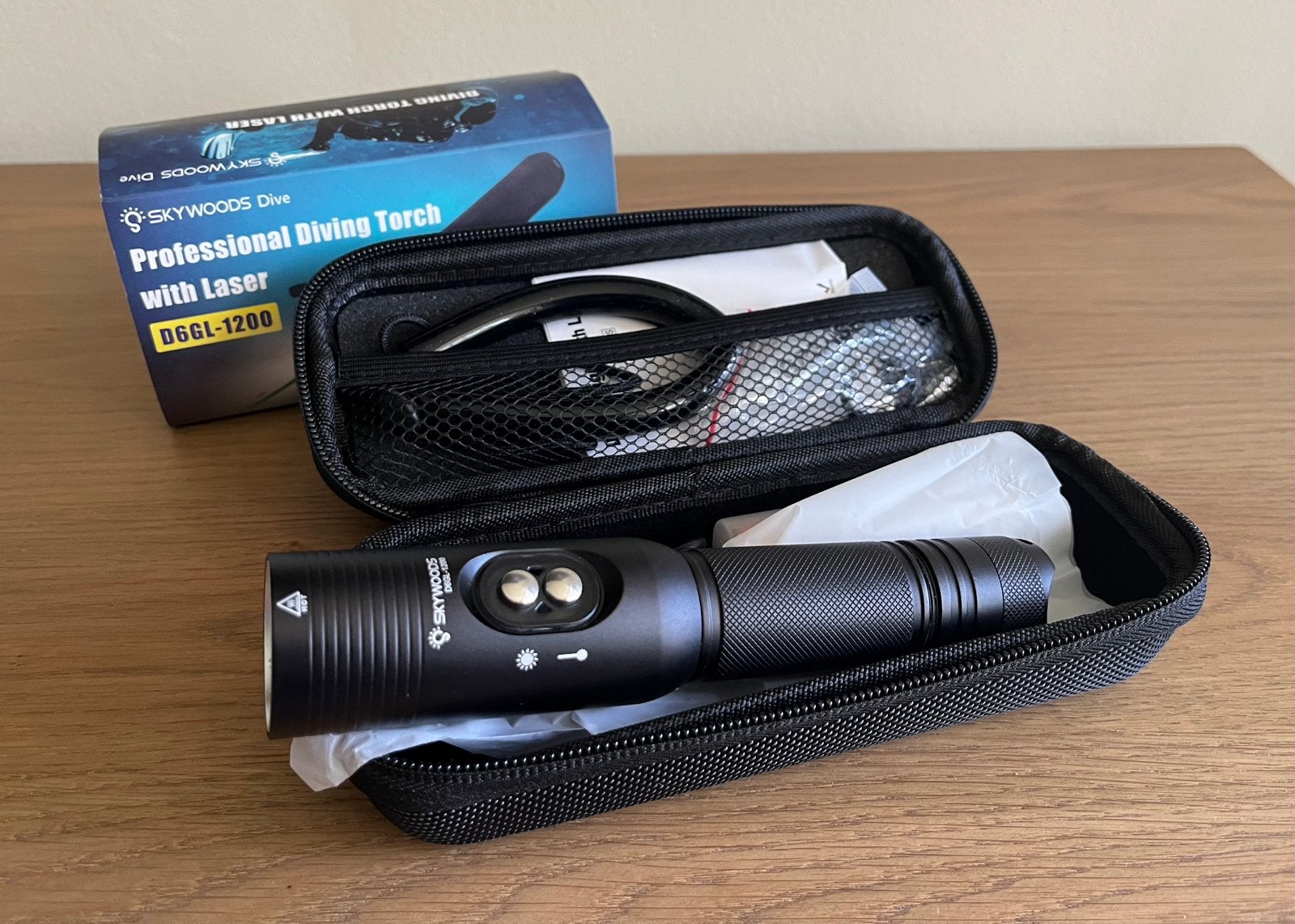 Skywoods D6GL-1200 Duiklamp (+Laser) – Nieuw in verpakking, Ophalen of Verzenden, Nieuw, Duiklamp