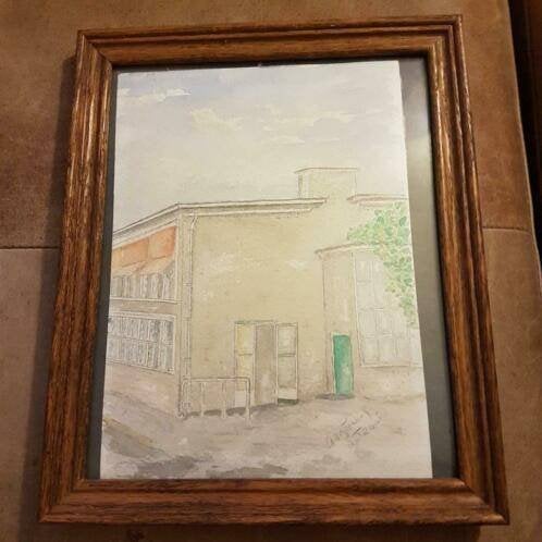Aquarel Aagtenhof firma Beijnes Beverwijk Aptroot voor 1963, Ophalen