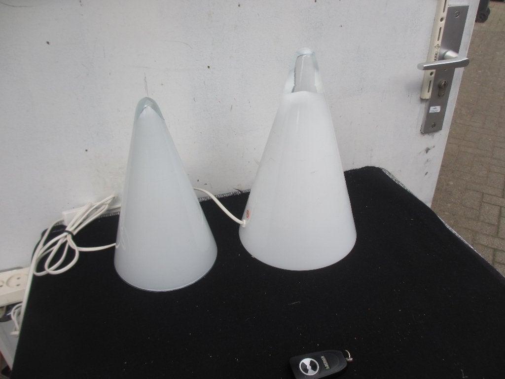 Twee Teepee cone lampen Ilu di Vetro 2 maten, Gebruikt, Overige merken, Vintage, E14 (klein)