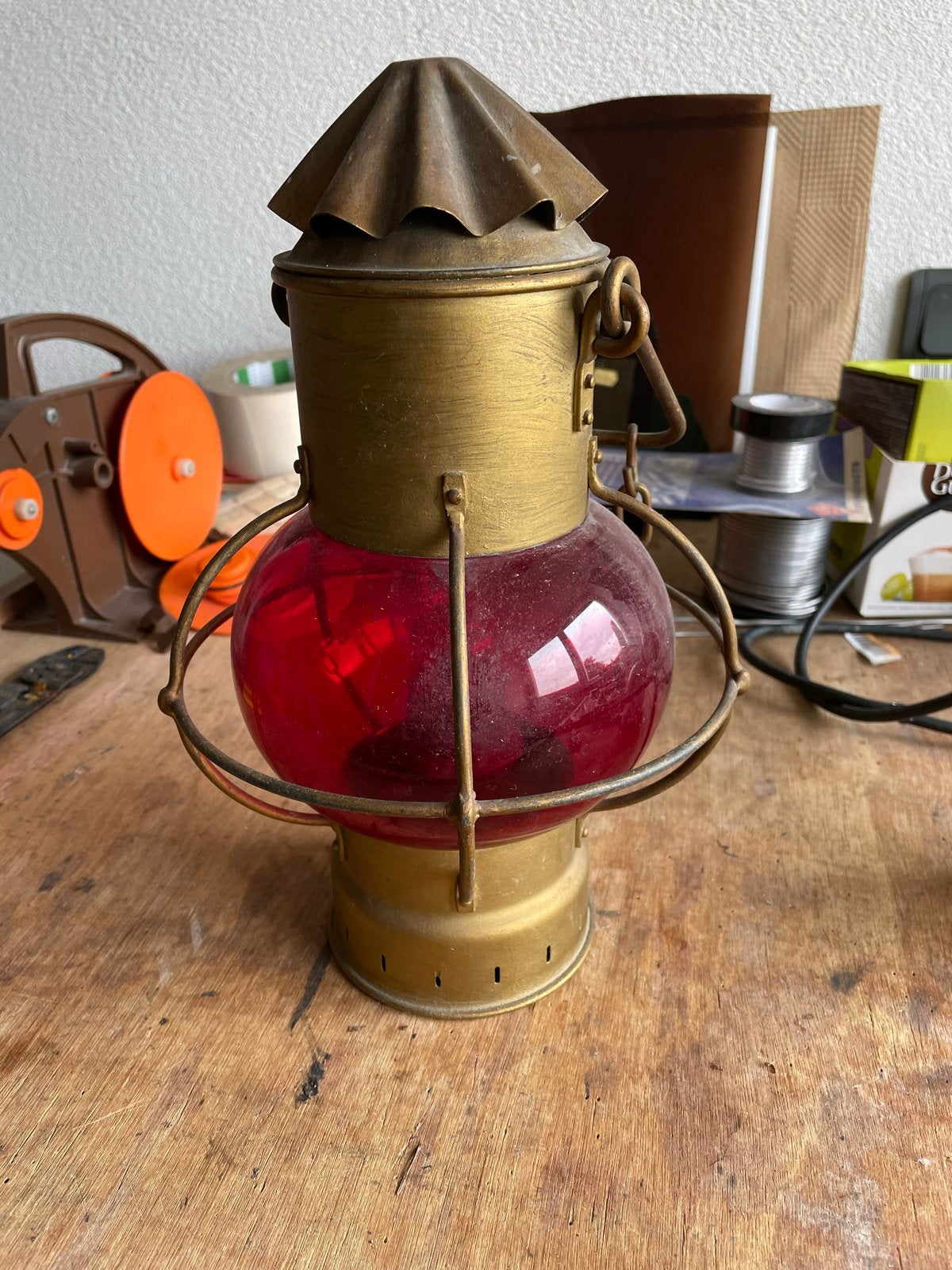 Decoratieve Belgische Scheepslamp (bostroenair) imitatie, Ophalen