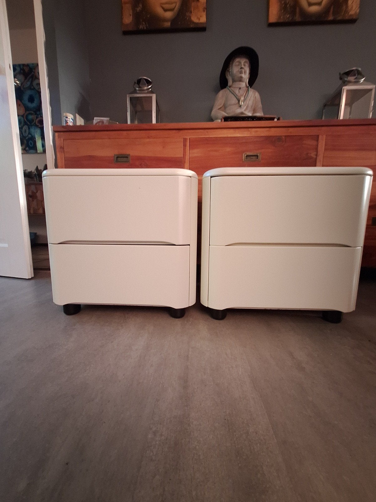 2 nachtkastjes, Ophalen, Zo goed als nieuw, 45 tot 65 cm, Minder dan 55 cm