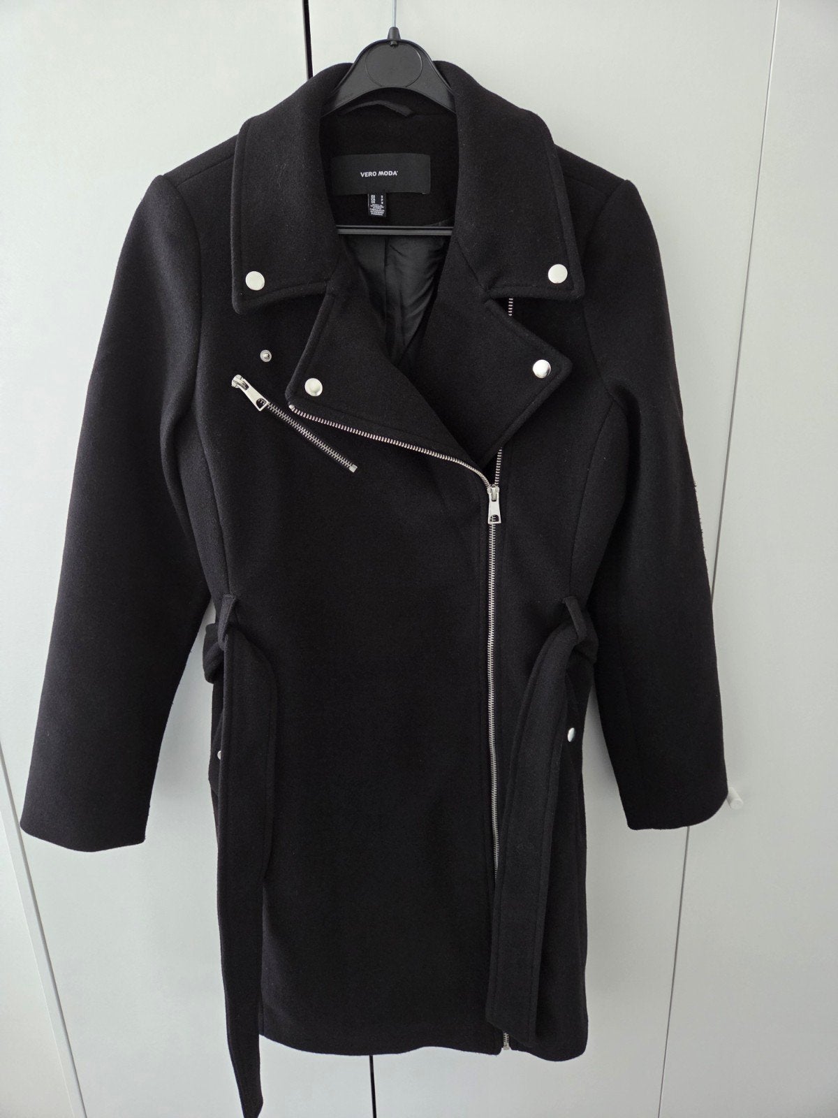 Vero Moda Zwarte Wollen Jas Maat S, Kleding | Dames, Jassen | Winter, Vero Moda, Zwart, Ophalen of Verzenden, Zo goed als nieuw