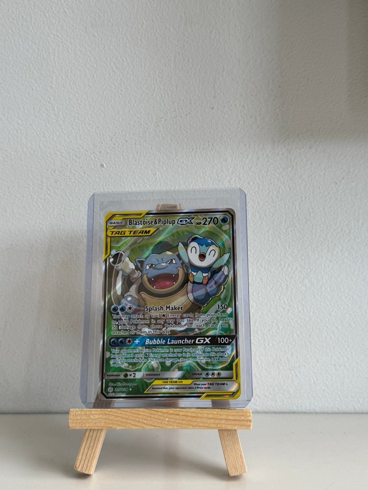 Blastoise & Piplup GX Tag team Pokémon kaart, Ophalen of Verzenden, Zo goed als nieuw