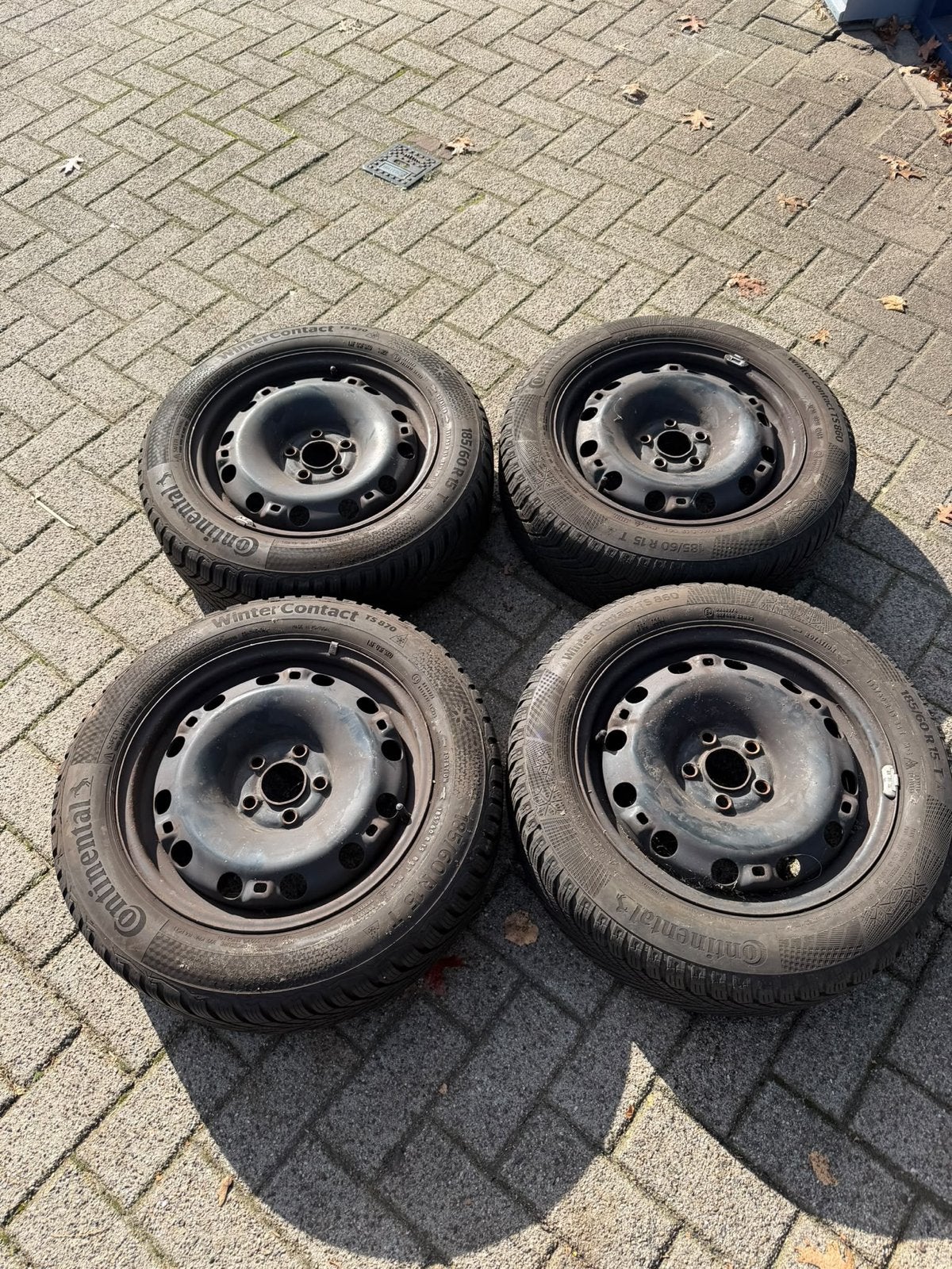 Continental Winterbanden polo auidi seat velg 185/60 R15, Auto-onderdelen, Gebruikt, 15 inch, Banden en Velgen, Personenwagen
