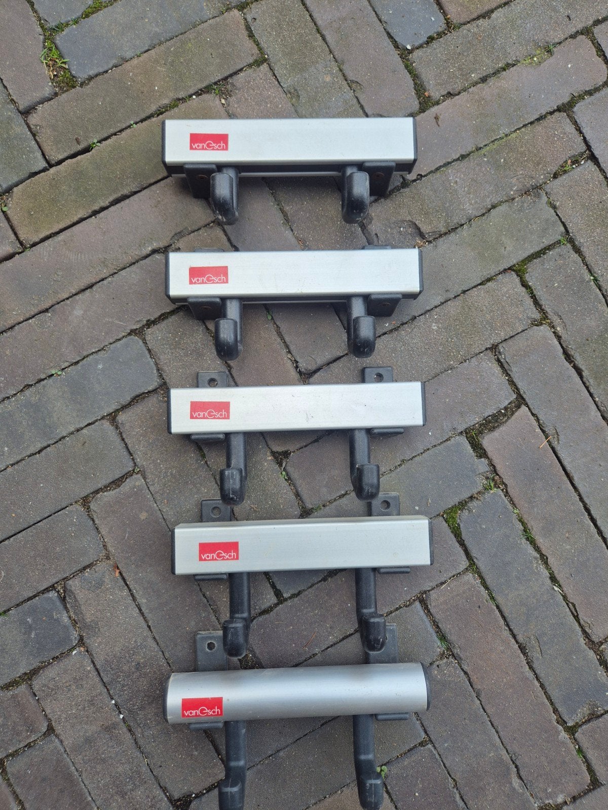 5x Van Esch wandkapstokken - Gebruikt, Huis en Inrichting, Gebruikt, Minder dan 100 cm, Metaal, Ophalen