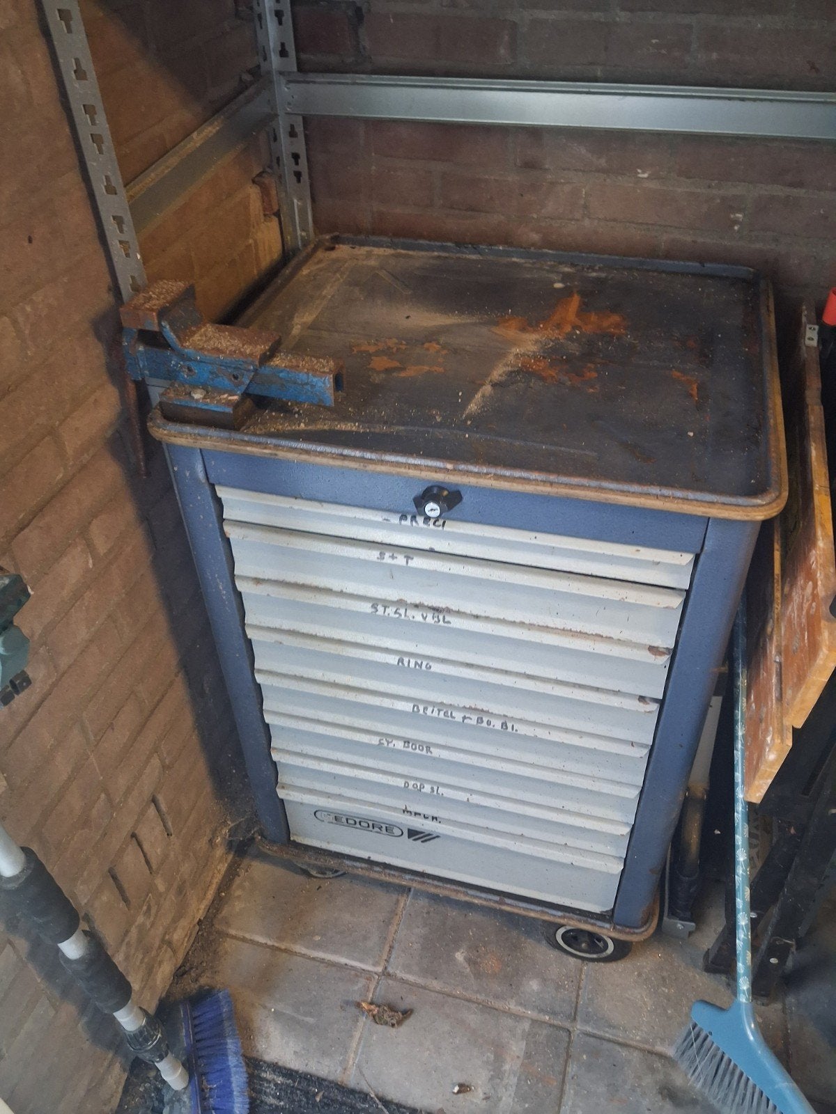 Gedore Gereedschapswagen met diverse handgereedschappen, Ophalen, Gebruikt, Gereedschapsopslag, Gedore