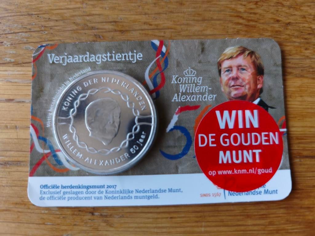 Koning Willem Alexander 50 jaar munt, Ophalen of Verzenden, Euro's