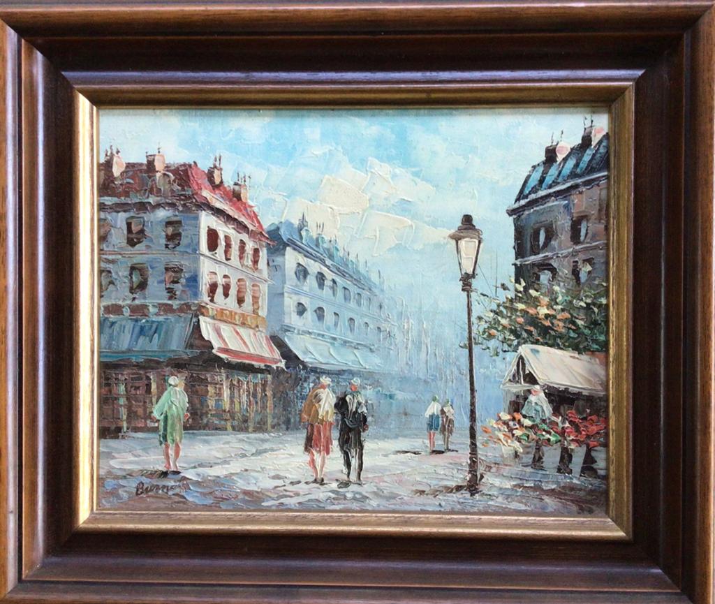 Sfeervol gesigneerd schilderij van Parijs - Olieverf op doek, Ophalen of Verzenden