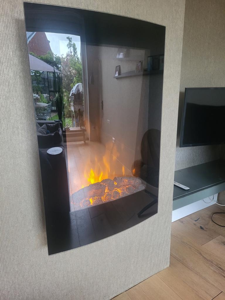 Klarstein Elektrische Wandhaard met Afstandsbediening, Ophalen of Verzenden, Zo goed als nieuw, Hangende haard, Elektrische haard