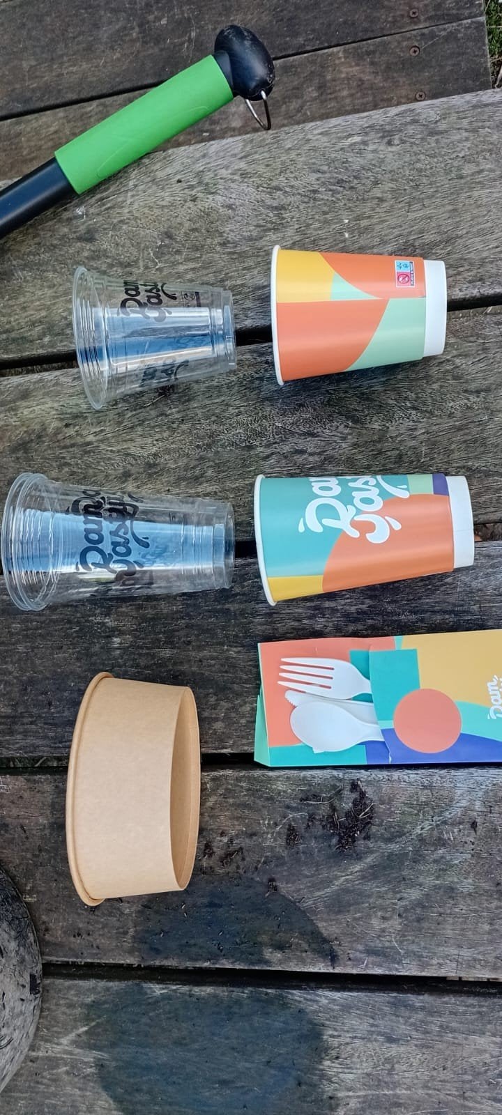 grote partij papieren bekers, Ophalen