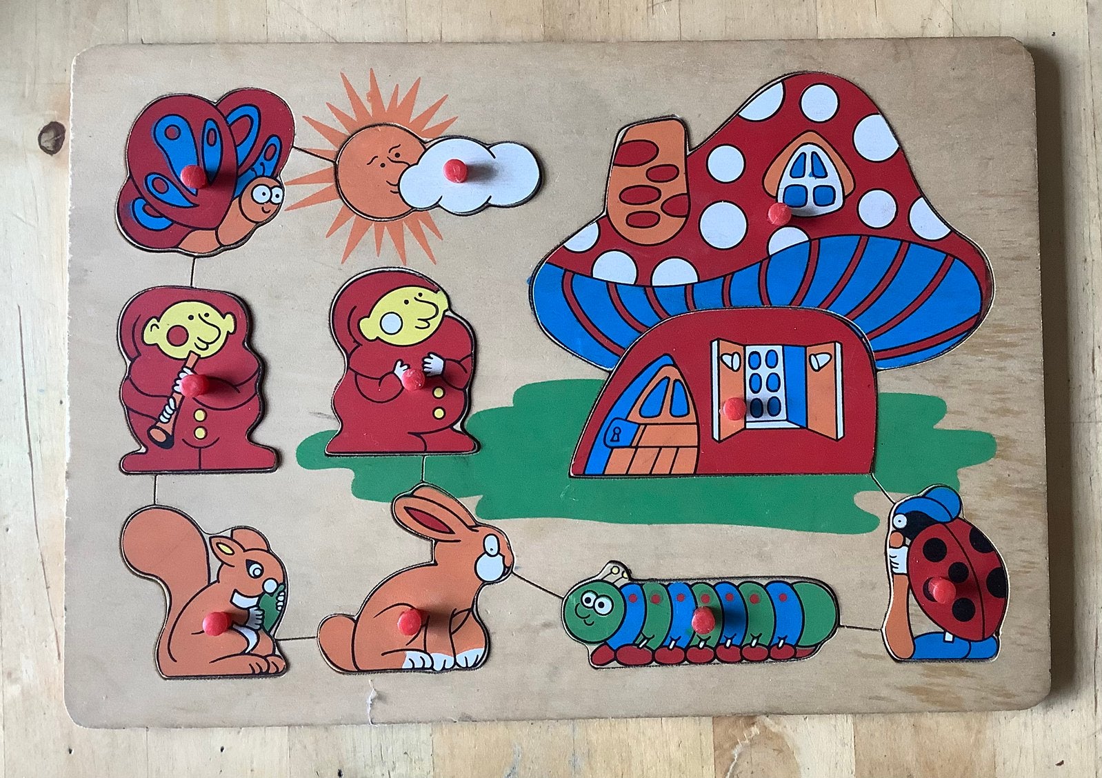 Houten insteekpuzzel, Ophalen of Verzenden, Minder dan 10 stukjes, Zo goed als nieuw, 6 maanden tot 2 jaar