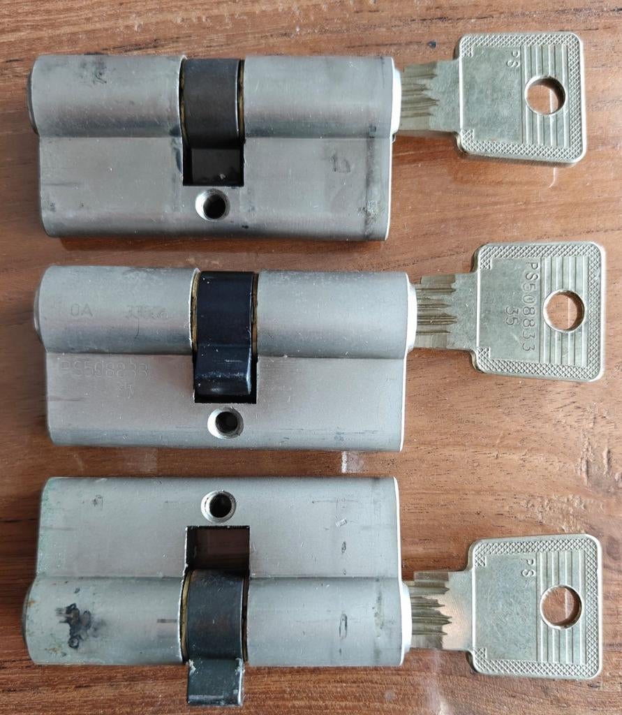 CES cilindersloten (3x) SKG**, Ophalen of Verzenden, Zo goed als nieuw, Rvs, Slot