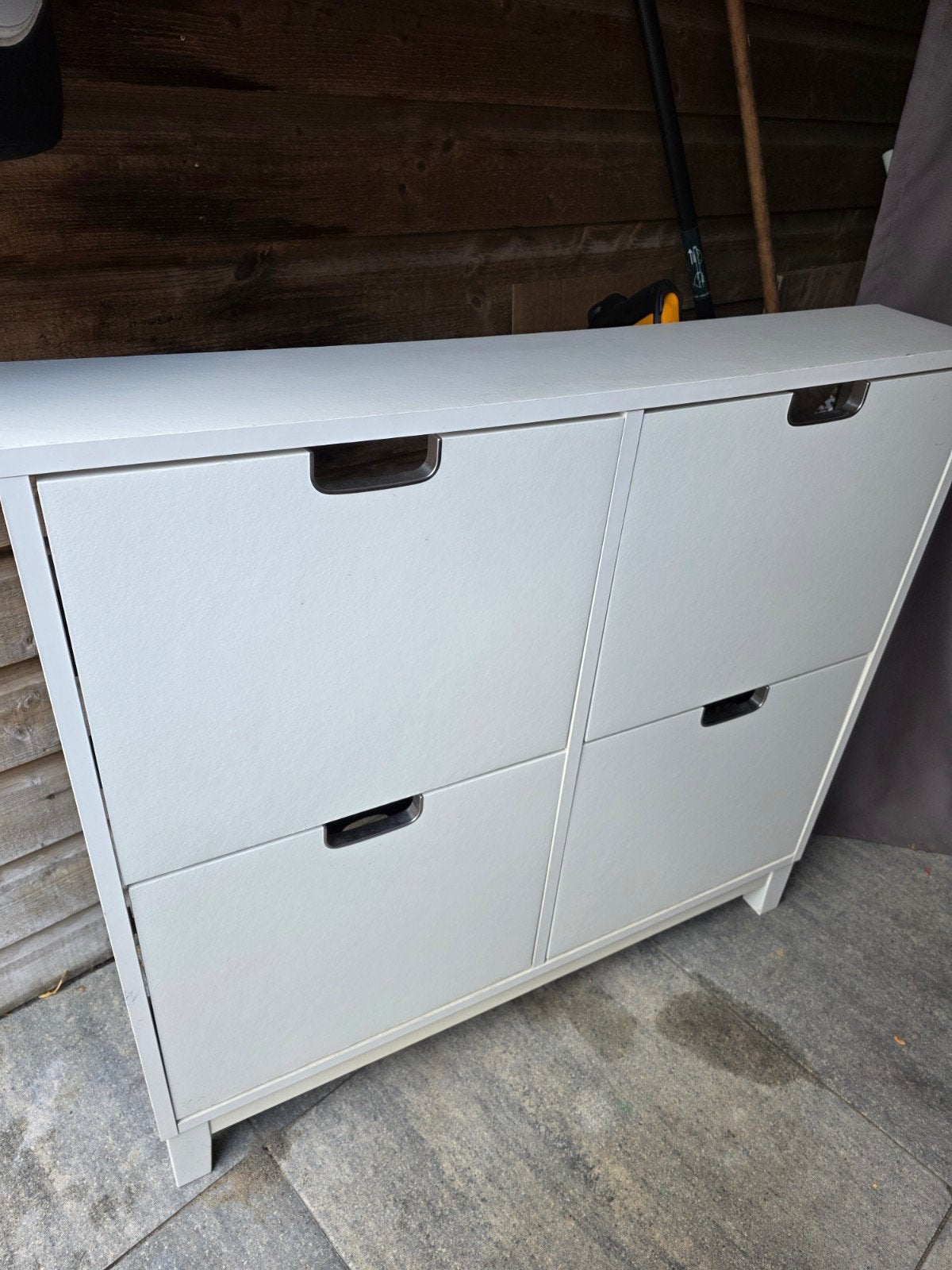 IKEA BISSA schoenenkast met 4 vakken, wit, Ophalen of Verzenden, Gebruikt, Modern, functioneel