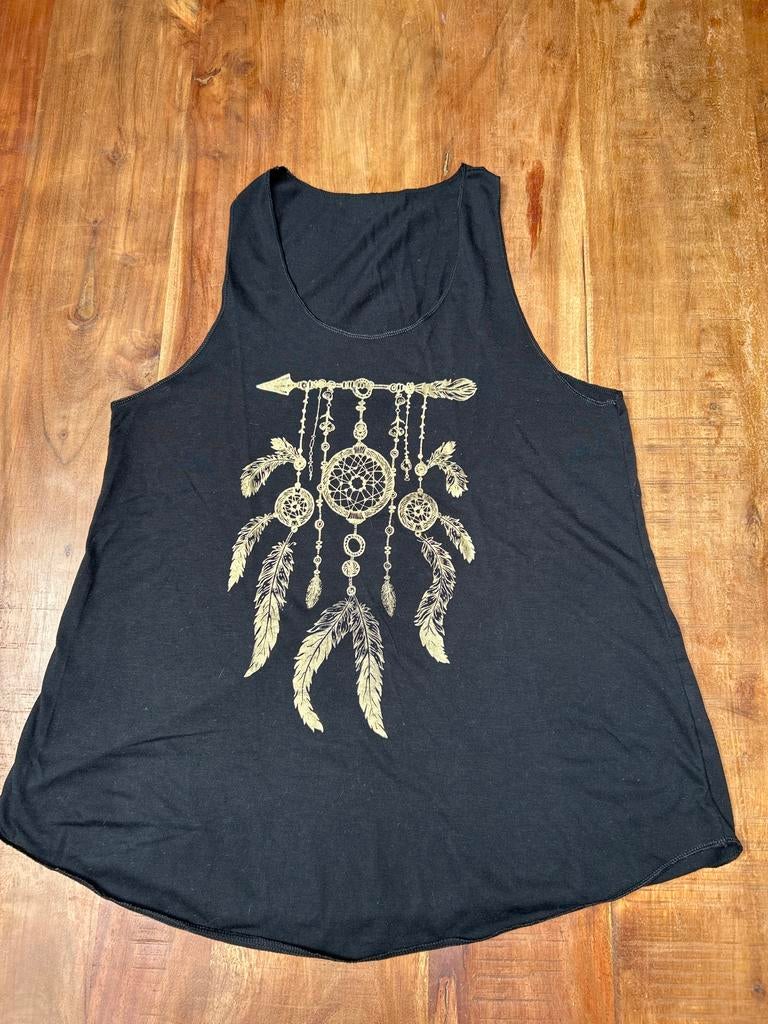 Zwart singlet met dromenvanger print - Maat S, Zwart, Ophalen of Verzenden, Gedragen, Maat 36 (S)
