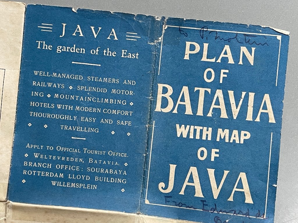 Plan of Batavia with map of Java (plattegrond Batavia) 19?, Gelezen, Overige gebieden, Ophalen of Verzenden, Landkaart