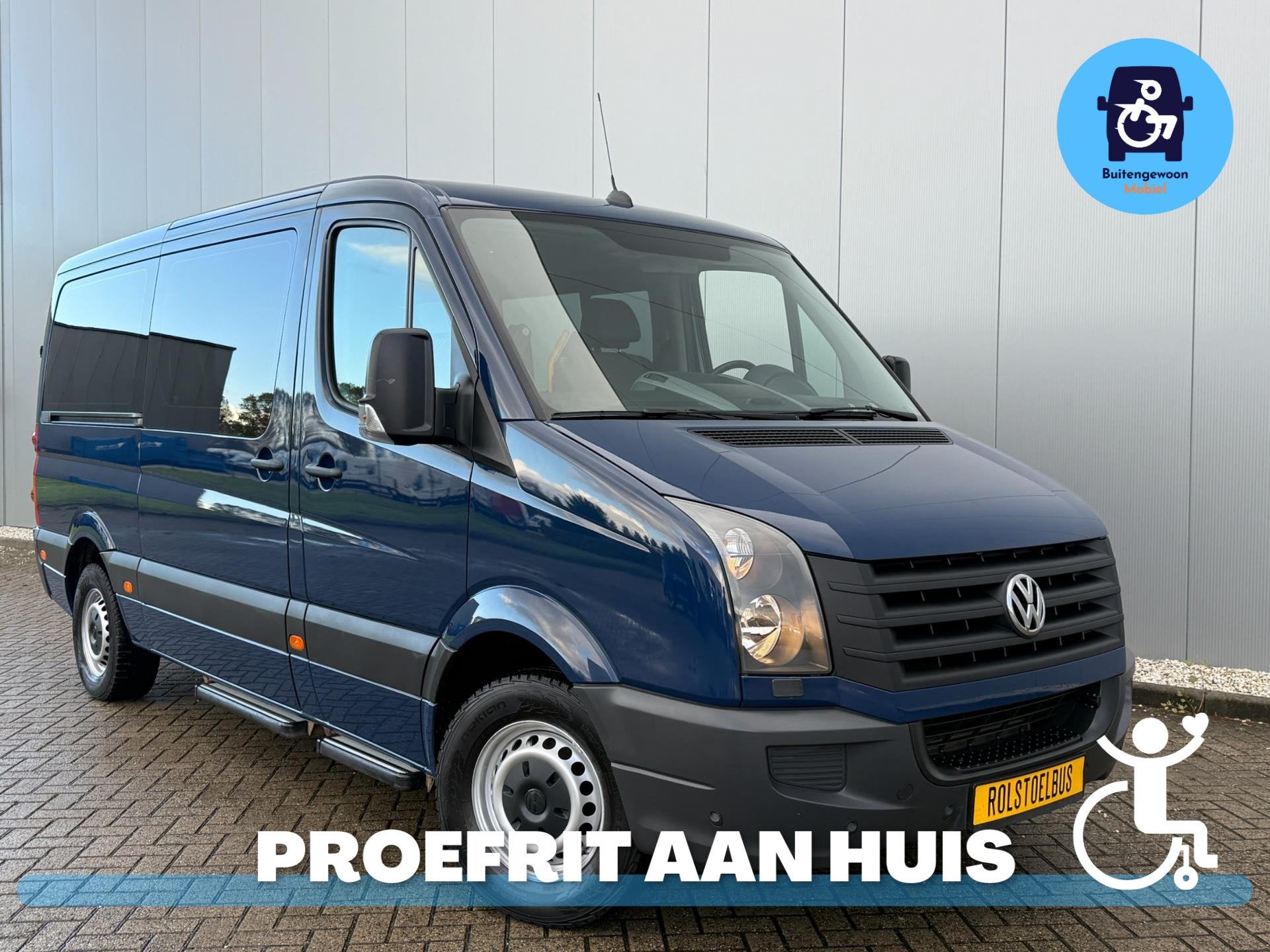 Volkswagen Crafter Rolstoelbus (Airco) Lang model 4-5 persoo, Auto's, Bestelauto's, Voorwielaandrijving, 12 maanden, Gebruikt