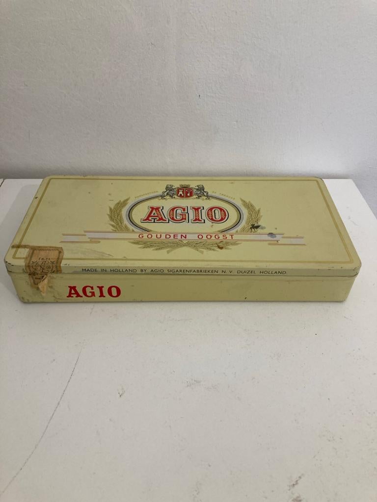 Vintage Agio Gouden Oogst sigarenblik, Verzamelen, Ophalen of Verzenden, Gebruikt, Overige, Overige merken