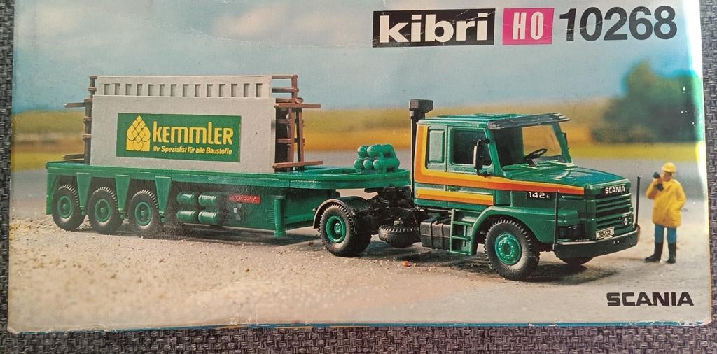 Kibri HO 10268 Scania 142E Kemmler vrachtwagen modelbouw, Ophalen of Verzenden