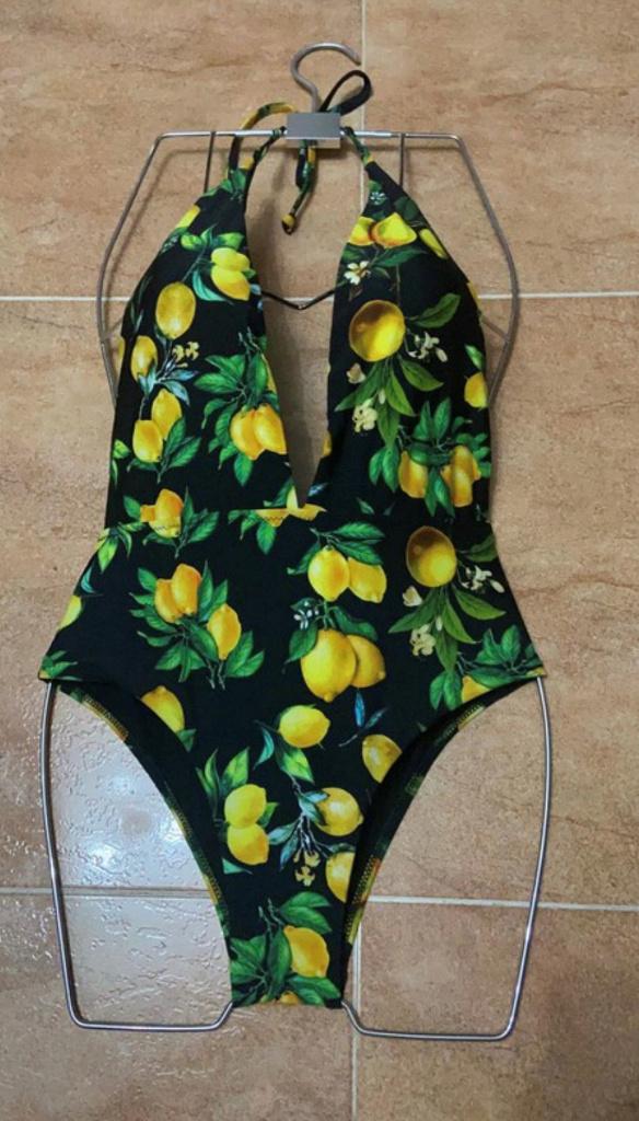 Nieuw - fifties style lemons zwart badpak - maat EU36, Ophalen of Verzenden, Nieuw, Zwart, Badpak