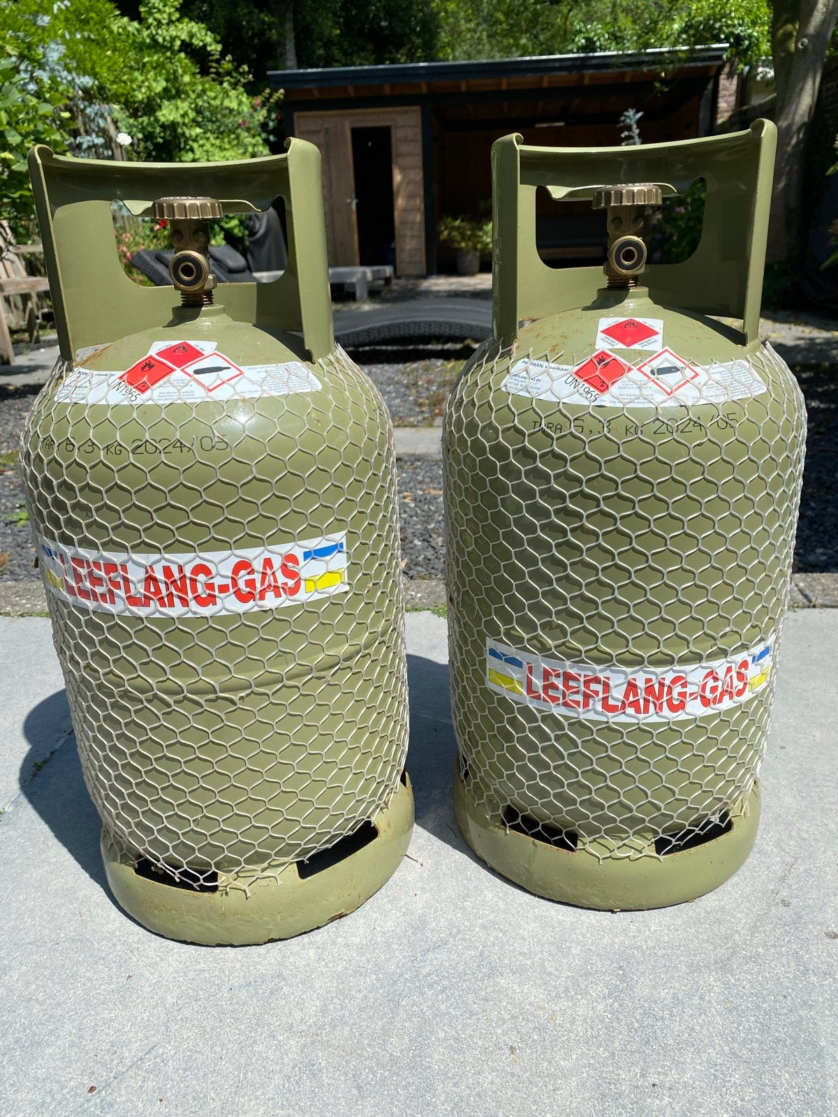 2 Leeflang-Gas gasflessen, Ophalen, Gebruikt